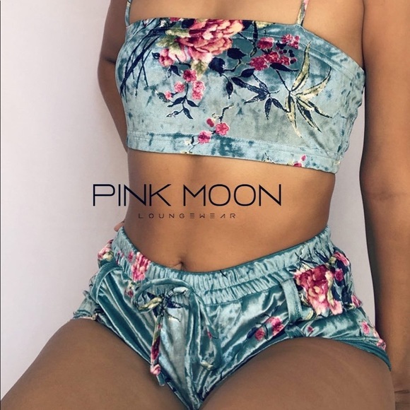 pink moon loungewear Other - Pink Moon loungewear set booty shorts & crop top